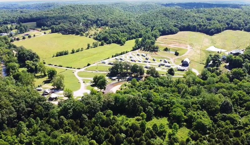 Piney River RV Resort aerial view