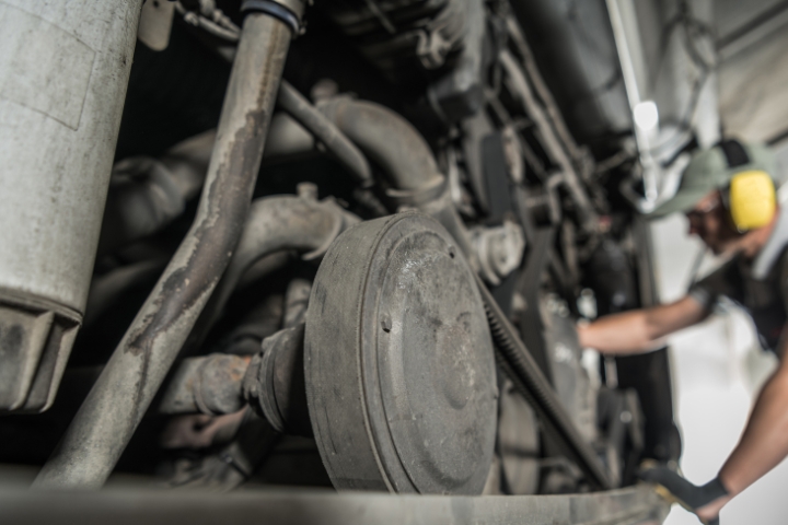 a person working on a rv maintenance