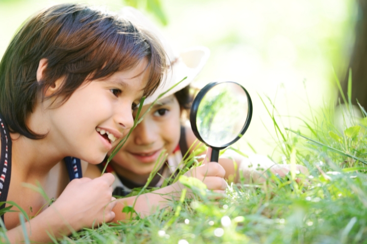 kids exploring outdoors