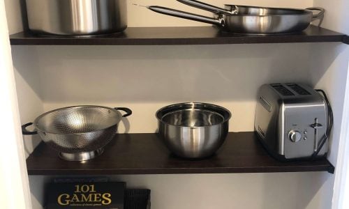 Tiny Home Stays 193 bread toaster, strainer, and tray