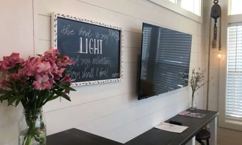 Tiny Home Stays 180 the lighthouse tiny home tv set